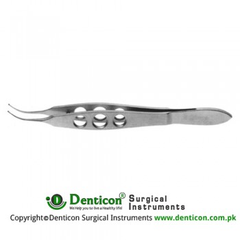 Buratto LASIK Flap Forcep Curved - Disc Shaped Serrated Jaws Stainless Steel, 10.5 cm - 4"